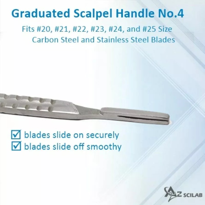 A2Z Scilab 100Sterile Blades #24 + Metal Handle #4+ Blade