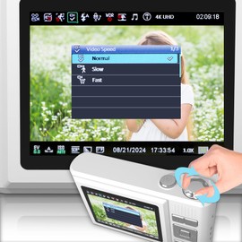 ATEYA Digital Camera with Rotating Menu Quick Setting, 4K Digital Camera with Wrist Strap, Digital Video Camera, Small Compact Vlogging Camera for Content Creator Beginners Adults (White)