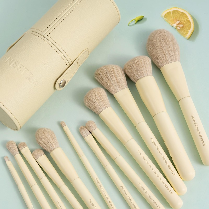 Vynestra Makeup Brushes Buttery Blends 12 Travel Face& Eye Makeup
