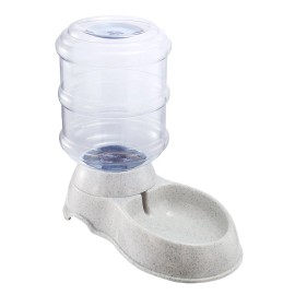 3.5L/1Gal Self-Dispensing Gravity Pet Water Dispenser Automatic Pet Waterer for Cats & Dogs Pet Bowls & FeedersColor: Beige Color