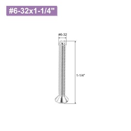 uxcell 50 pcs #6-32x1-1/4 inches Machine Screws Phillips Pan Cross Head Screws Fasteners Bolts 304 Stainless Steel Silver for Wall Socket,House Repairs