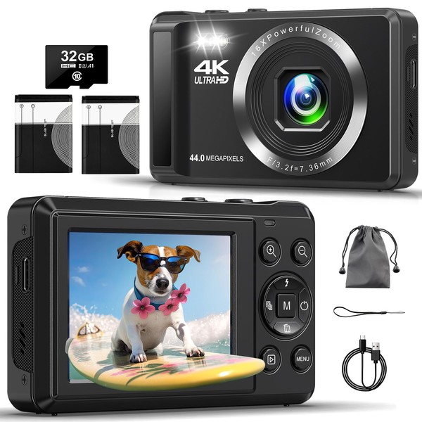 Digital Camera - 4K 44MP UHD Digital Cameras for Photography