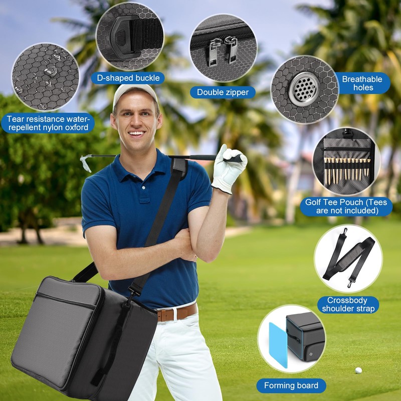 Golf Trunk Organizer for Car SUV, 2-Layer Golf Accessories Storage