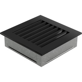 KRATKI Fresh Ventilation Grille, 17 x 17 cm, Black, Hot Air Grille with Steel Slats, Exhaust Air Grille for Fireplace Ventilation, For Any Type of Interior