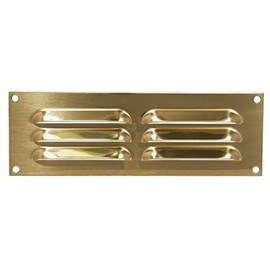 Polished Brass Heavy Duty 229mm x 76mm Hooded Louvre Air Vent