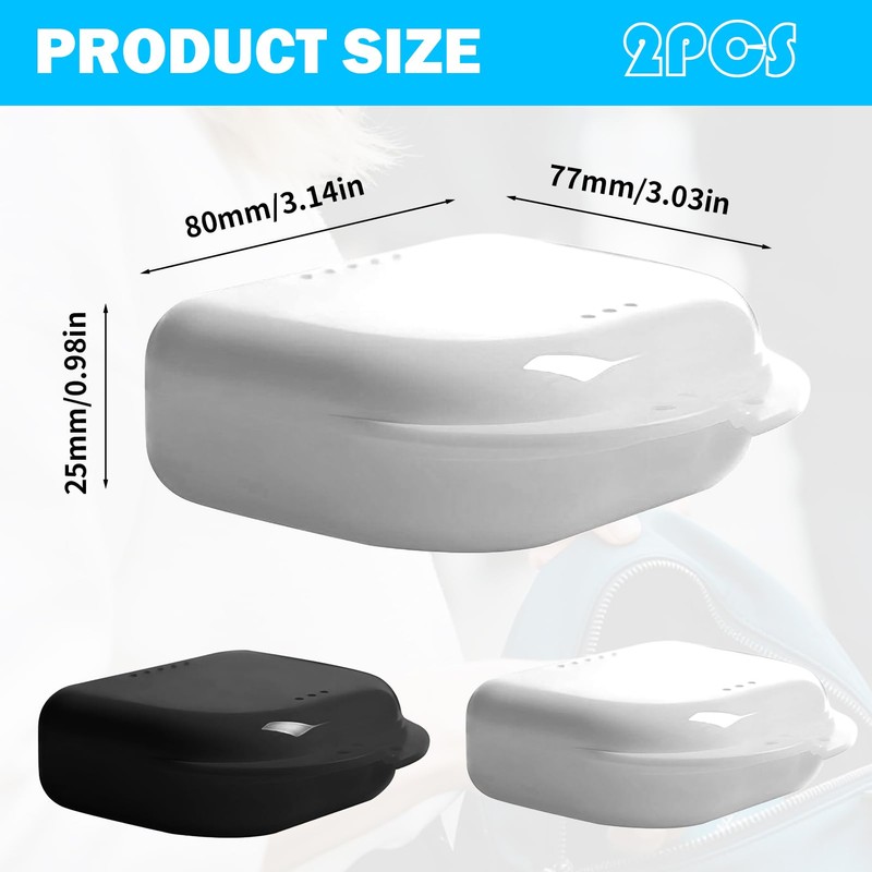 Pack of 2 Braces Box, Glitter Denture Box, Tooth Splint,