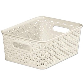 teprovo TE-Trend 4-Piece Braided Storage Box for Bathroom, Kitchen, Office or Children's Room, Storage Basket, 4 L, Beige