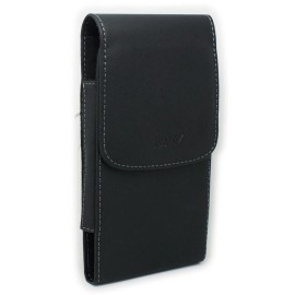 Generic Black Vertical Leather Case Belt Clip Side Holster Pouch 5.19 x 2.95 x 0.74 inch - For Kyocera DuraPlus Dura-Plus