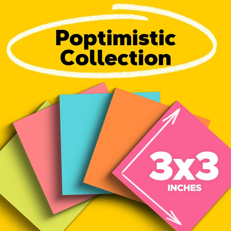 Post-it Notes, 3 x 3 in, Poptimistic Collection, 5 Pads
