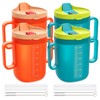 4 Pack Adult Sippy Cup with Handles and Straw Lid,