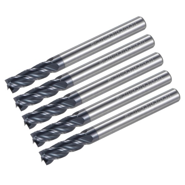 QUARKZMAN 5pcs Milling Cutter 1/4 Inch x 3/4 Inch 4