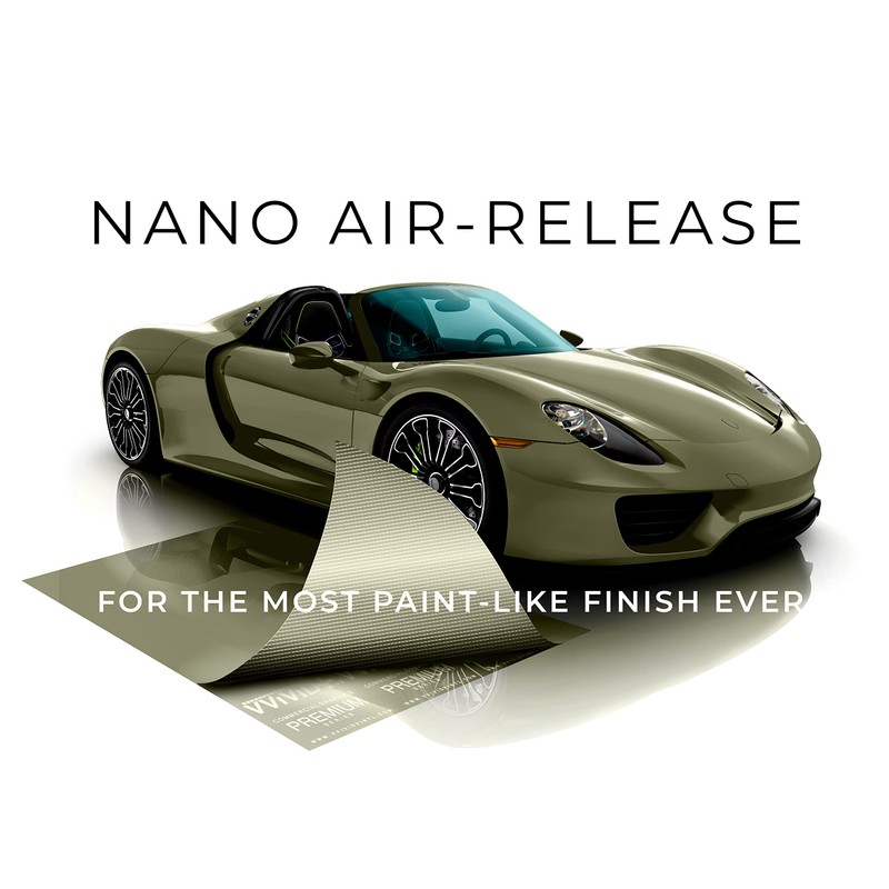 VViViD+ Ultra Gloss Khaki Green 1ft x 5ft Vinyl Car