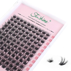 Fenshine Cluster Lashes Extensions, 120Pcs Individual Lashes Wide Stem D Curl Mix 9-15mm Length DIY Eyelash Extension Individual Soft False Lashes for Personal Use at Home