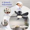 Kviflon 32 Inch Modern Ceiling Fans with Lights, Small Flush