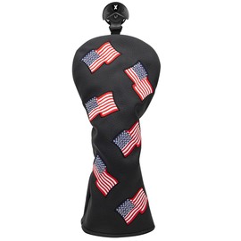 USA Golf Club Head Covers, Single Golf Head Cover for Driver, Fairway Woods, Hybrid Utility UT - PU Leather Golf #3 5 Fairway Woods Cover, Golf Club Case Protector (1pc Fairway Cover)