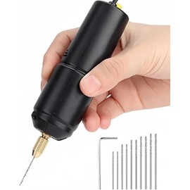PAFOR Pin Vice, Electric, Resin Drill, Drilling, Resin Drill, USB Powered, Drill, Ultra Fine Pin Vice, Tool, Tool for Electric Handicraft, Handmade, Hand Drill, Resin, Includes 10 Bits
