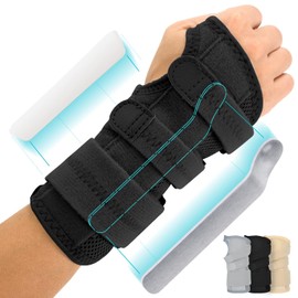 Vive Carpal Tunnel Wrist Brace with Splint for Left or Right Hand - Adjustable Night Wrist Support Splint Immobilizer for Men & Women - Cockup Brace for Arthritis, Tendonitis, Sprain, Injuries & Pain