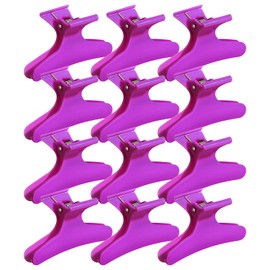 Ondder Purple Butterfly Hair Clips for Styling Sectioning Pro Salon Butterfly Plastic Claw Clips Hair Styling Clip Barber Clips for Cutting, Coloring Hair, Hair Accessories for Women Girls