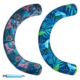 FindUWill Pool Noodles 2 Pack, Inflatable Pool Noodle with Soft Fabric Quick-Drying Cover, Large Swim Noodles for Adults, Premium Buoyancy Pool Float Toys for Summer Party, Pool, Beach, Lake