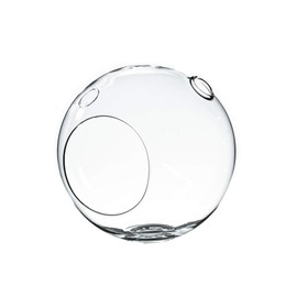 WGV Planter Terrarium, Width 6" Height 6.5", Clear Globe Glass Vase Container Orb with Two Side Opening, DIY Air Planter, Votive Candle Holder for Decor, 1 Piece