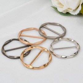 Anseom 9 PCS Metal T-Shirt Clips, Heart Scarf Clips Round Shawl Clip Scarf Rings Buckle Metal Circle Heart Clips Versatile Fashion Accessory for Women Girls Shirt Dress Sweater Shawl