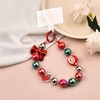 Christmas Phone Wristlet Lanyard Strap Keychain Bracelet Beaded Mobile Phone