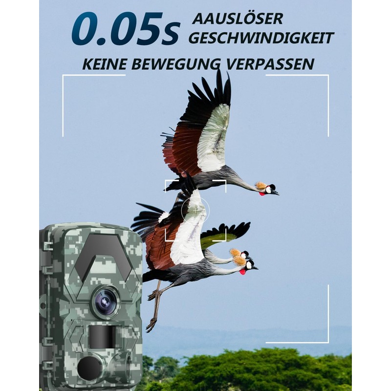 Wildlife Camera, 5K 60MP Wildlife Camera with 98FT 130 Wide