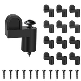 Chaokant 12-Pack 3/8 Inch Offset Window Screen Clips with Screws, Nylon Screen Door & Storm Panel Retainer Clips for Winter Windows, Screen Doors, and Storm Panels (Black)