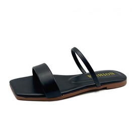 MIYIHA Sandalias para Playa Mujer -Sandalias de piso mujer，Fondo Antideslizante, Material Transpirable y Liviano - Ideal para Verano y Actividades al Aire Libre (Negro, 23.5 cm)