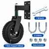 Heavy Duty 8-Inch Gate Support Wheel with Solid Rubber Roller,