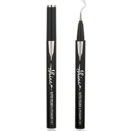 Silver Glitter Eyeliner Liquid Liner, 1Pcs Silver Metallic Pearlescent Satin Shimmer Eye Liner Waterline Eyeshadow Pen, Long Lasting High Pigmented Waterproof Smudge-proof Eyeliner Pencil