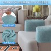 sourcing map 4Pcs Stretch Armrest Covers, Chenille Soft Armchair Slipcovers