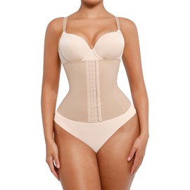 Lover-Beauty Waist Trainer, Tummy Control Waist Cincher Corset for Women, Hourglass Body Shaper, Clay, S