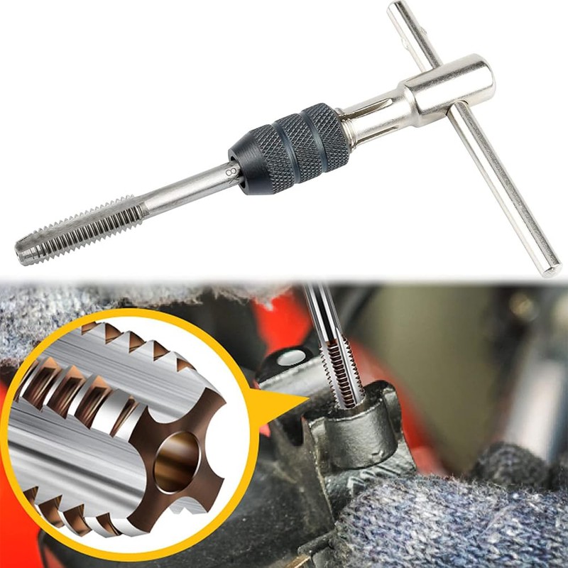 Mesee 6Piece Tap Wrench Tool Set, Adjustable T-Handle Ratchet Tap