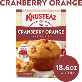 Krusteaz Cranberry Orange Muffin Mix, Contains Cranberries with Orange Zest 18.6 Ounce (Pack of 6)