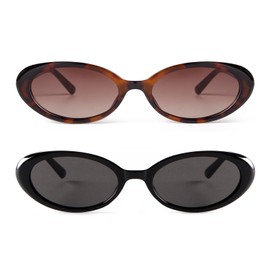 JUDOO Tiny Small 90s Sunglasses for Women Men Retro Oval Tinted Glasses
