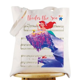 G2TUP Princess Ariel Canvas Tote Bag Ariel Fans Gift Under the Sea Ariel Shoulder Bag Mermaid Ariel Merch, Under the Sea Music, Large