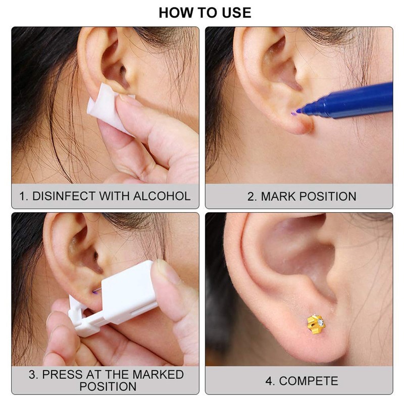 Ear Piercing Kit Disposable Ear Piercing Kit with Multi-sized CZ