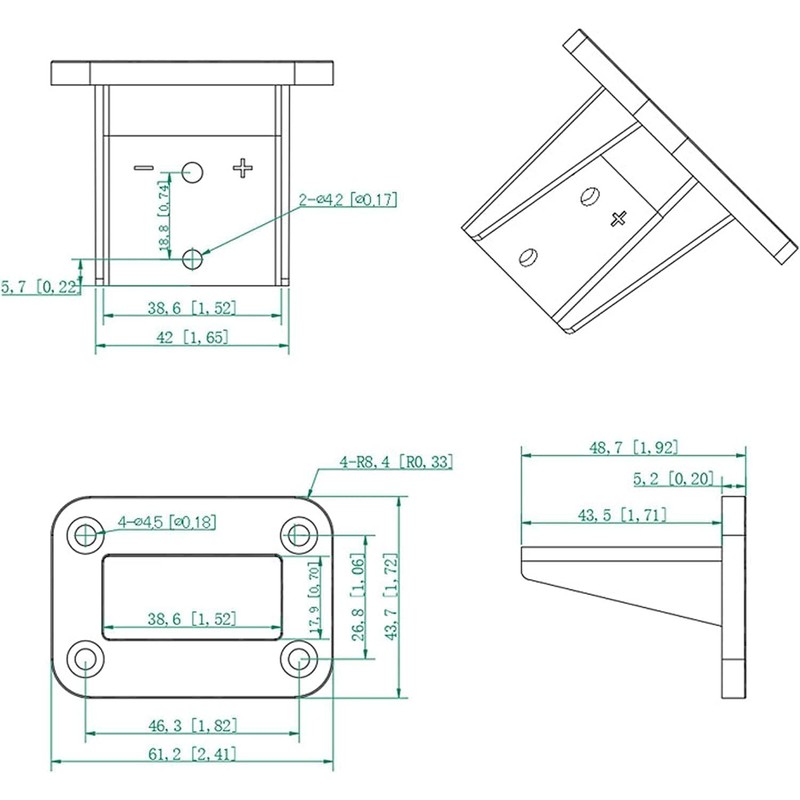 HISports Pack of 4 50 A Flush-Mounted Mounting Frame with