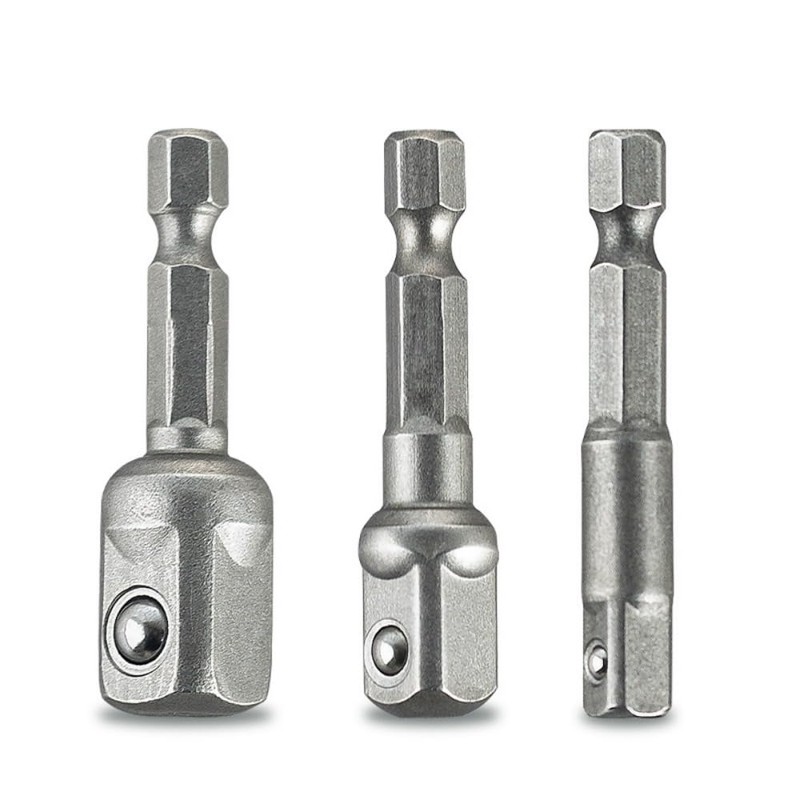 3PCS Impact Grade Socket Adapter Set, Drill to Socket Adapter,