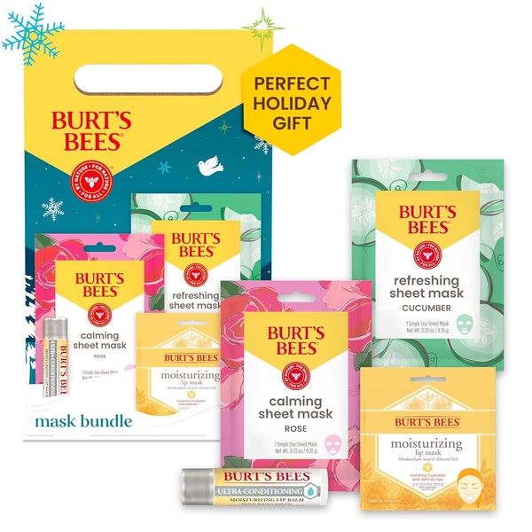 Burt’s Bees Valentines Day Gifts, Mask Bundle Set; Moisturizing Lip