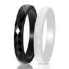 PAURO Women's Classic Engagement Wedding Band Rings Ceramic, Ceramic