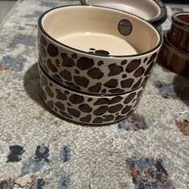 Petage Dog Cat Bowl Paw Leopard Zebra Ceramic