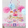 Creative Converting 324616 Border Print Plastic Tablecover, One is Fun-Girl
