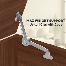Lift Stay, Heavy Duty Lift Support Hinges - 2 Pack Soft Close Cabinet Hardware for Homes, Kitchen Cupboard & Toy Box Lid Stay, Supports up to 20KG with Adjustable Opening Angles