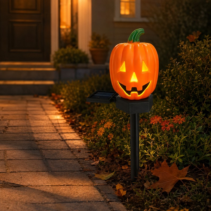 Solar Halloween Stake Light for Yard Decoration – Spooky Pumpkin,