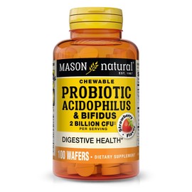 Mason Natural Daily Digestive Support Strawberry Wafer 100 Count Dietary Supp...