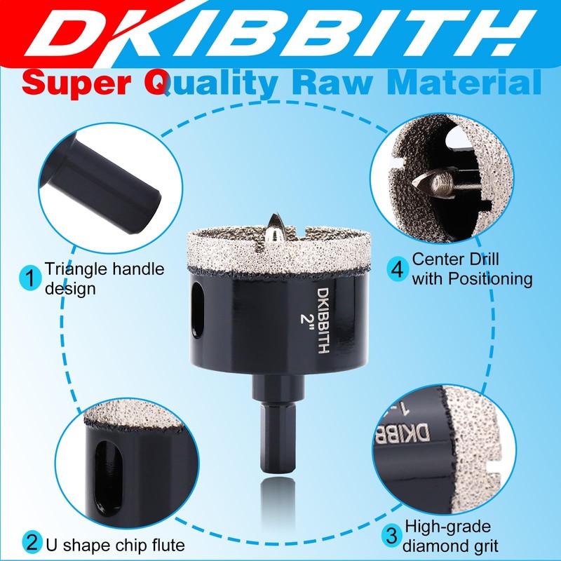 2" Diamond Hole-Saw Bits with Pilot Drill Bit - 2pc