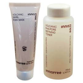 Innisfree Volcanic Pore Dual Mask + Volcanic Pore Smoothing Toner / 이니스프리 화산송이 모공 듀얼 마스크+화산송이 파하 모공 매끈결 토너