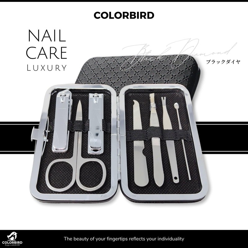 COLORBIRD ネイルケアセット 爪切り ネイルケア 爪やすり 甘皮処理 眉毛 ハサミ 毛抜き 耳かき